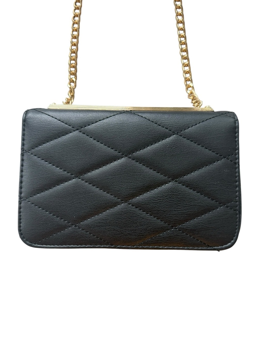 bebe Black Quilted Chain Crossbody Bag Gold Hardware - Picture 4 of 6